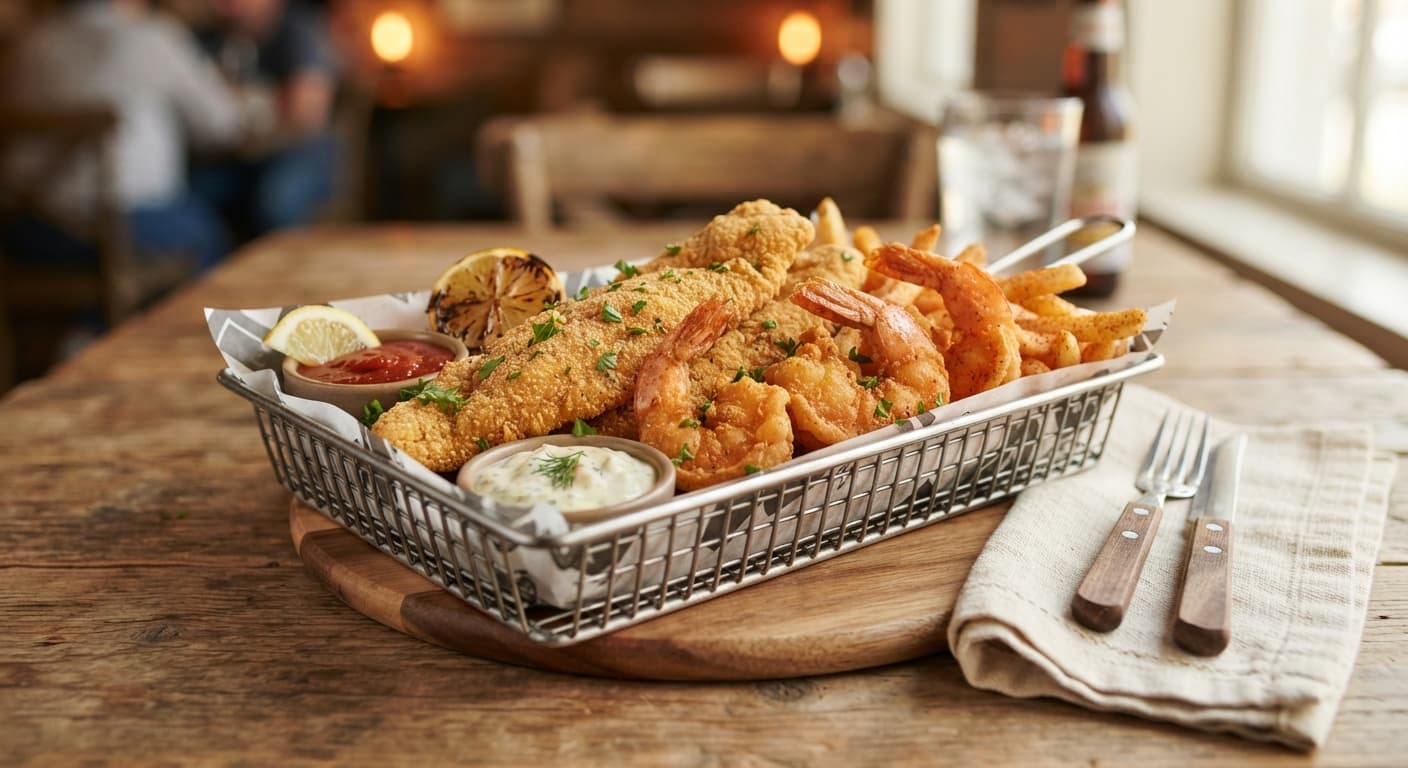 3 Pieces Shrimp 1 Catfish Basket